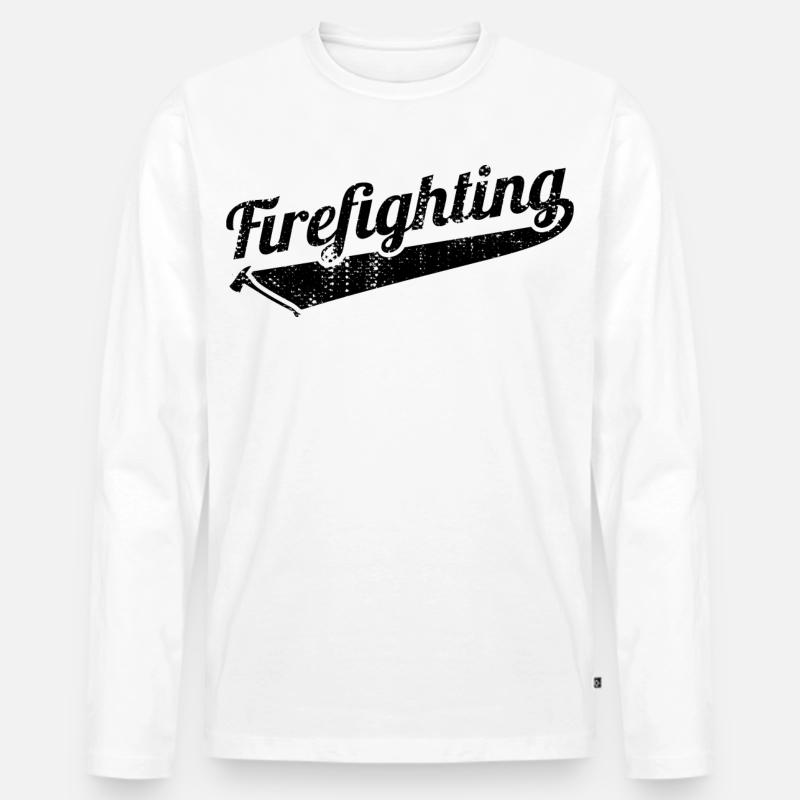 Brandbekämpfung - Männer Premium Bio Langarmshirt - Weiß