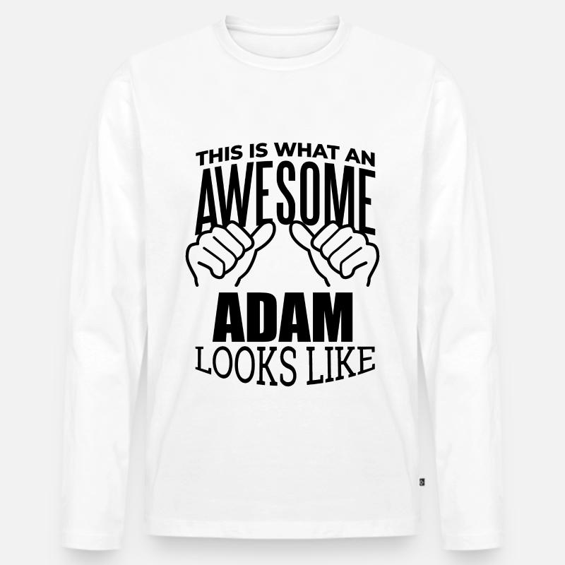 Adam - Männer Premium Bio Langarmshirt - Weiß