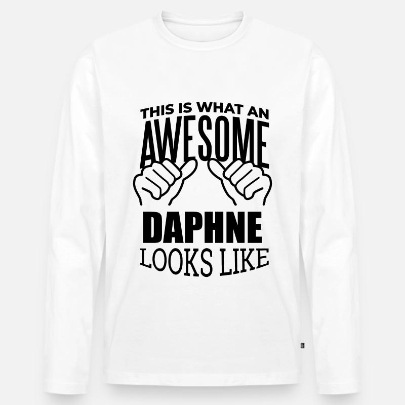 Daphne - Männer Premium Bio Langarmshirt - Weiß