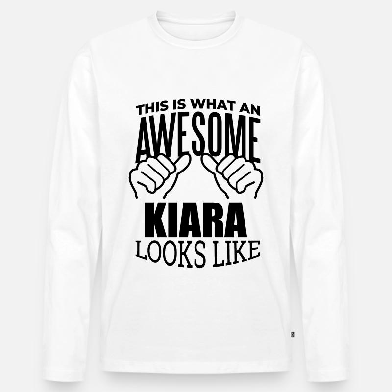 Kiara - Männer Premium Bio Langarmshirt - Weiß