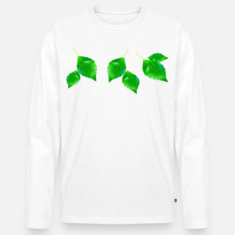 BIRKE || - Männer Premium Bio Langarmshirt - Weiß