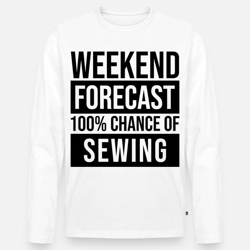 Näharbeit - Männer Premium Bio Langarmshirt - Weiß