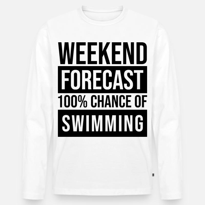 schwimmen - Männer Premium Bio Langarmshirt - Weiß
