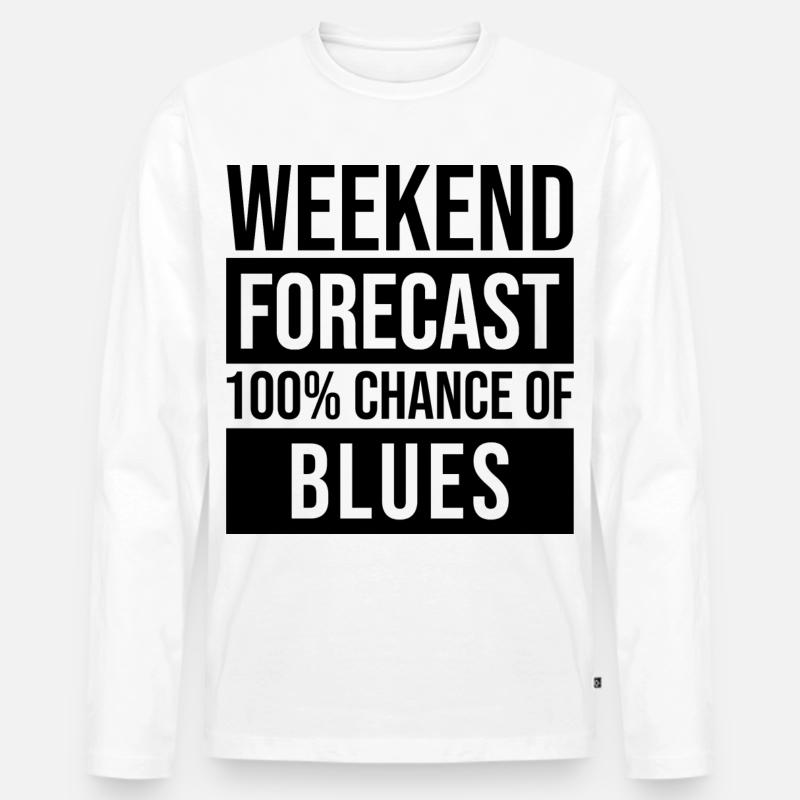 Blues - Männer Premium Bio Langarmshirt - Weiß