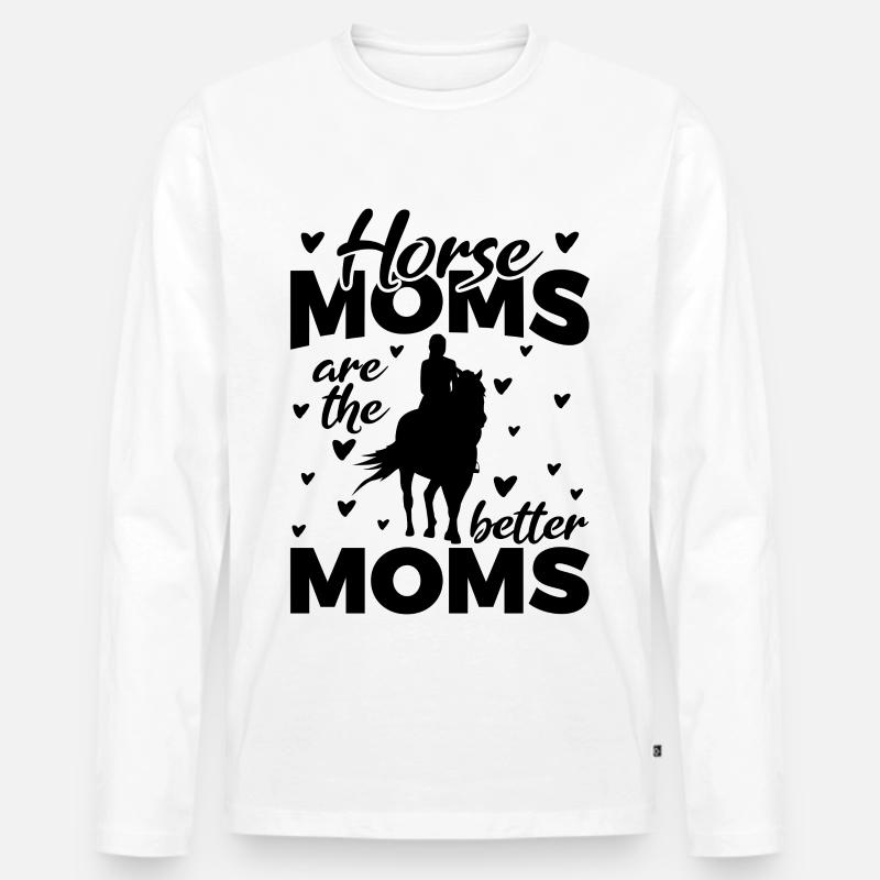 Pferde Mama - Männer Premium Bio Langarmshirt - Weiß