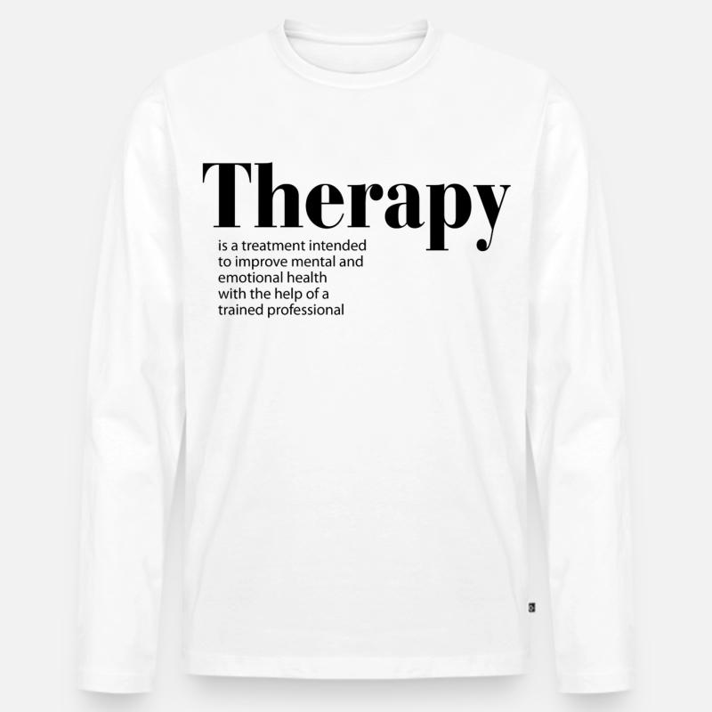 Therapy - Männer Premium Bio Langarmshirt - Weiß