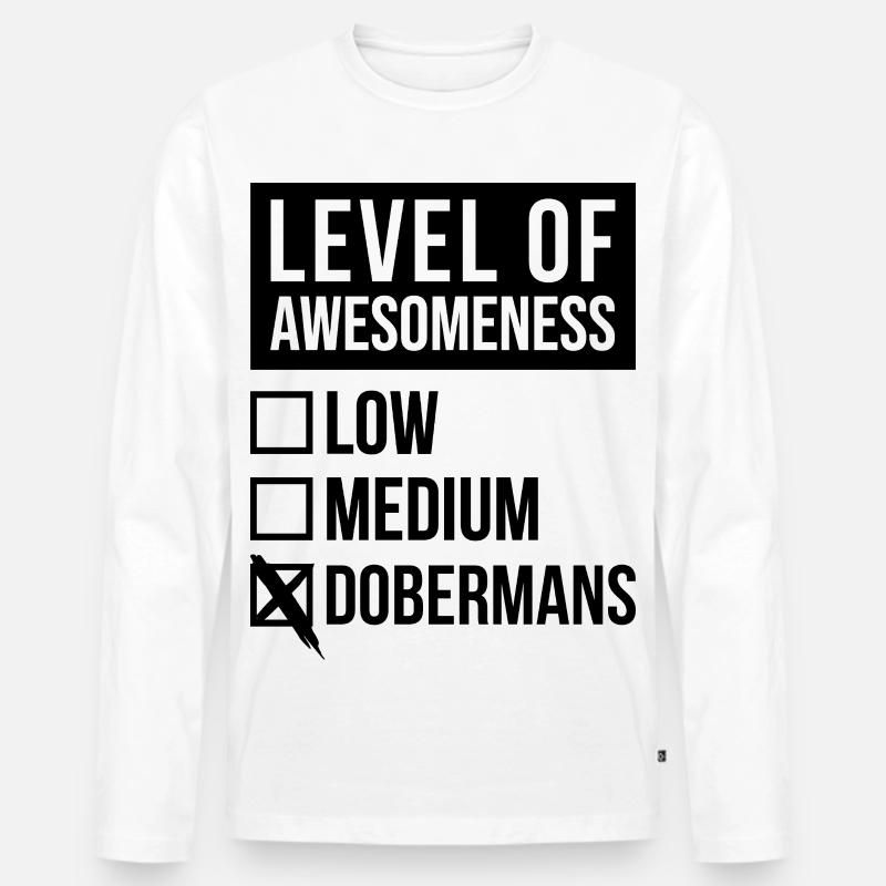 Dobermann Dobermann Dobermann - Männer Premium Bio Langarmshirt - Weiß