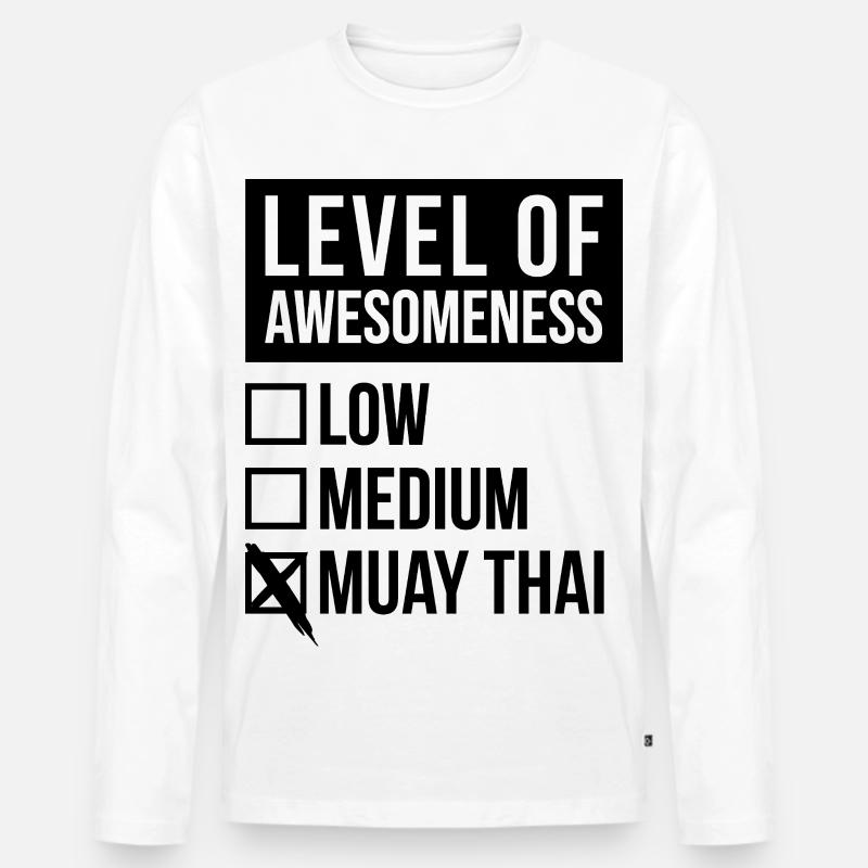 Muay Thai - Männer Premium Bio Langarmshirt - Weiß