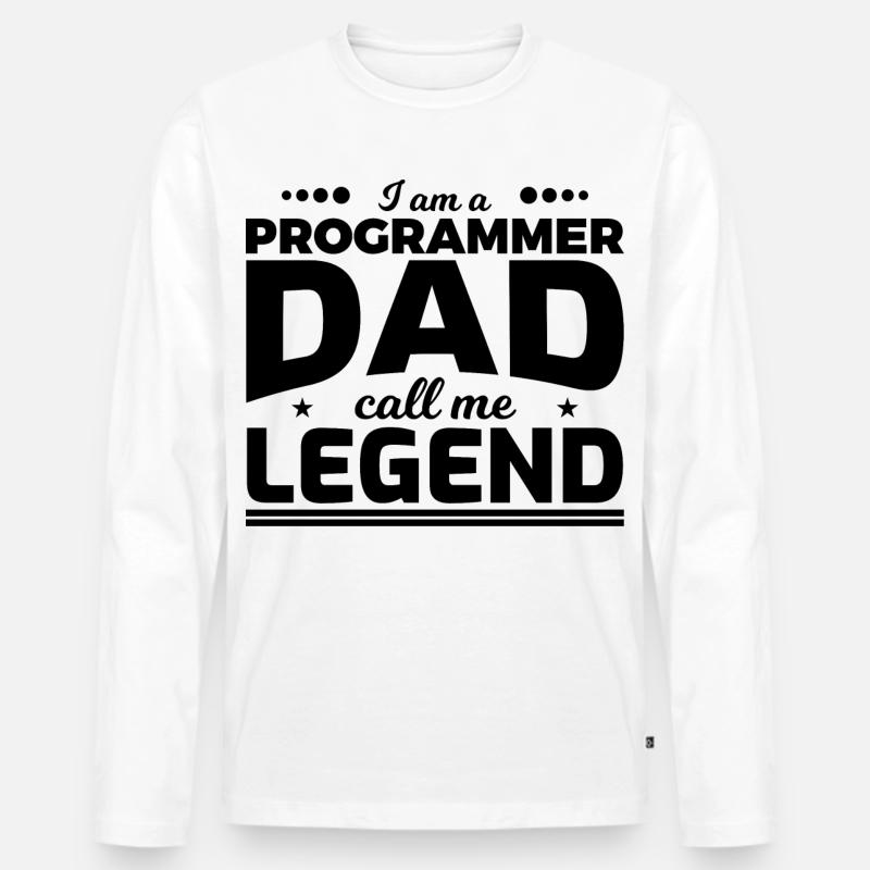 Programmierer Vater nenn mich Legende - Männer Premium Bio Langarmshirt - Weiß