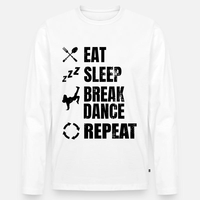 Breakdancer Zeitplan - Männer Premium Bio Langarmshirt - Weiß