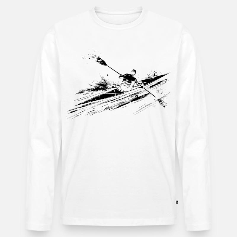 Ruderer - Männer Premium Bio Langarmshirt - Weiß