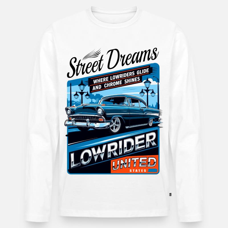 Lowrider Auto - Männer Premium Bio Langarmshirt - Weiß