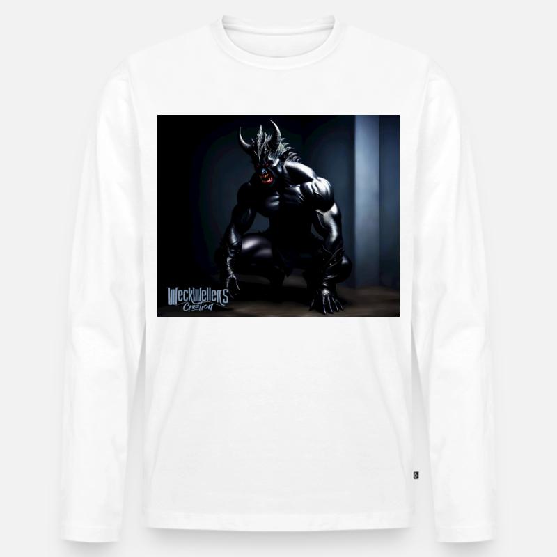 Darkness devil side - Männer Premium Bio Langarmshirt - Weiß