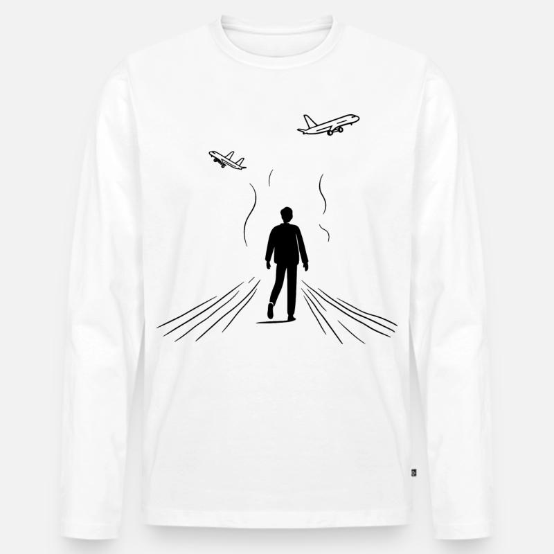 Flugzeugbeobachter - Männer Premium Bio Langarmshirt - Weiß