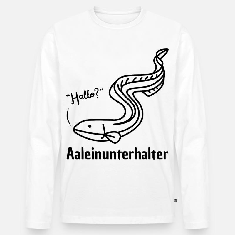 Aaleinunterhalter - Männer Premium Bio Langarmshirt - Weiß