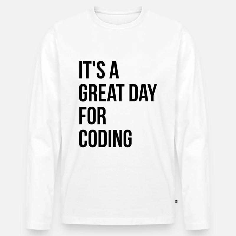 Codierung - Männer Premium Bio Langarmshirt - Weiß