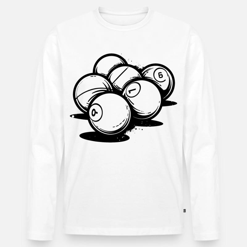 Billardkugeln - Männer Premium Bio Langarmshirt - Weiß