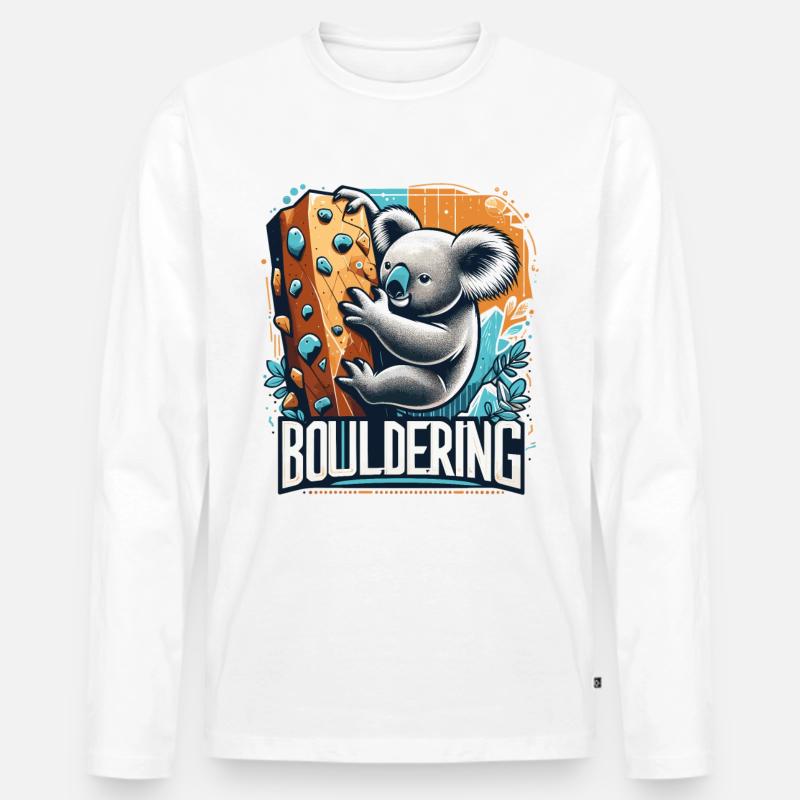 Bouldern Koala Geschenk - Männer Premium Bio Langarmshirt - Weiß