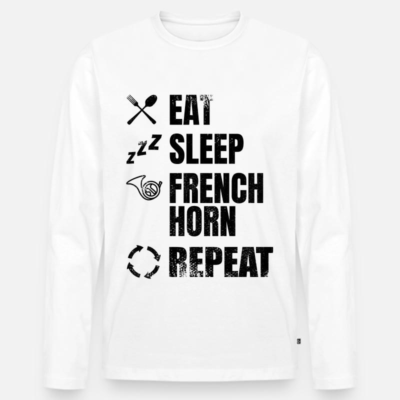 Hornspieler Routine - Männer Premium Bio Langarmshirt - Weiß