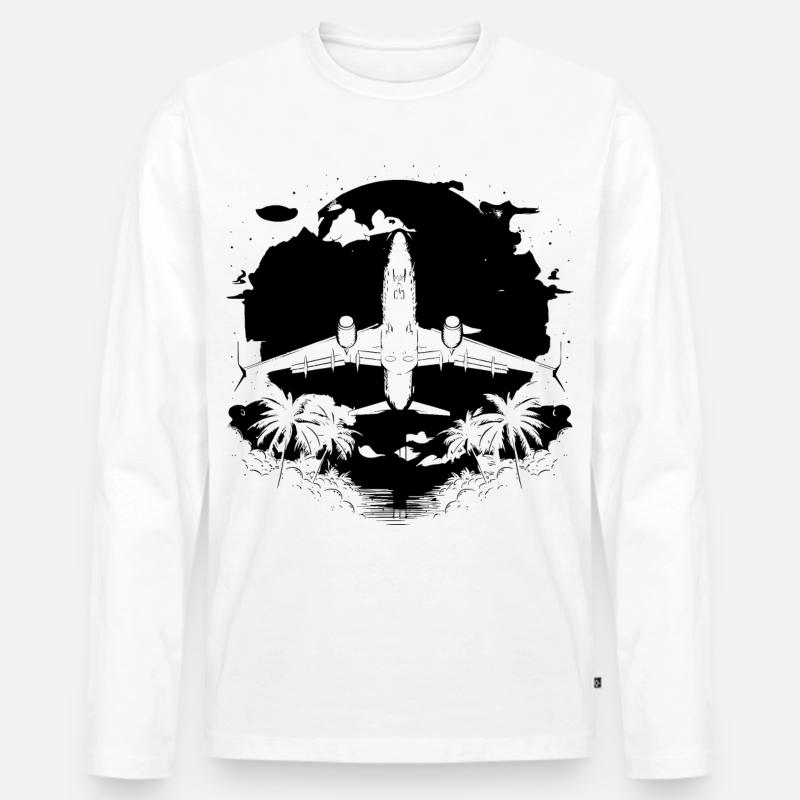 Luftfahrzeug Grafik - Männer Premium Bio Langarmshirt - Weiß