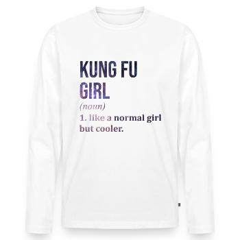 Kung Fu - Men's Premium Organic Long Sleeve Shirt - white - Front - Nico (187cm)
