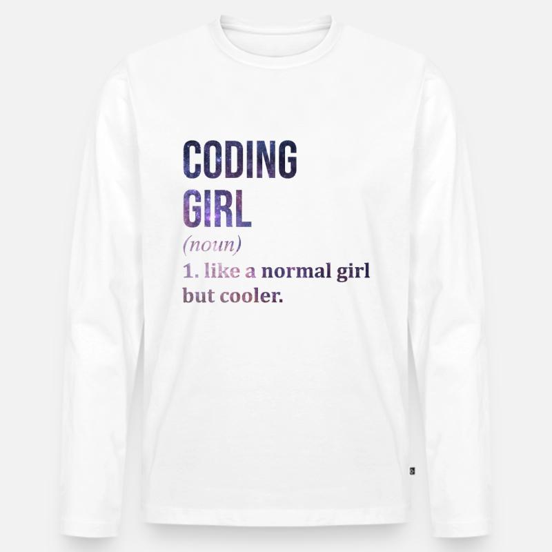 Codierung - Männer Premium Bio Langarmshirt - Weiß