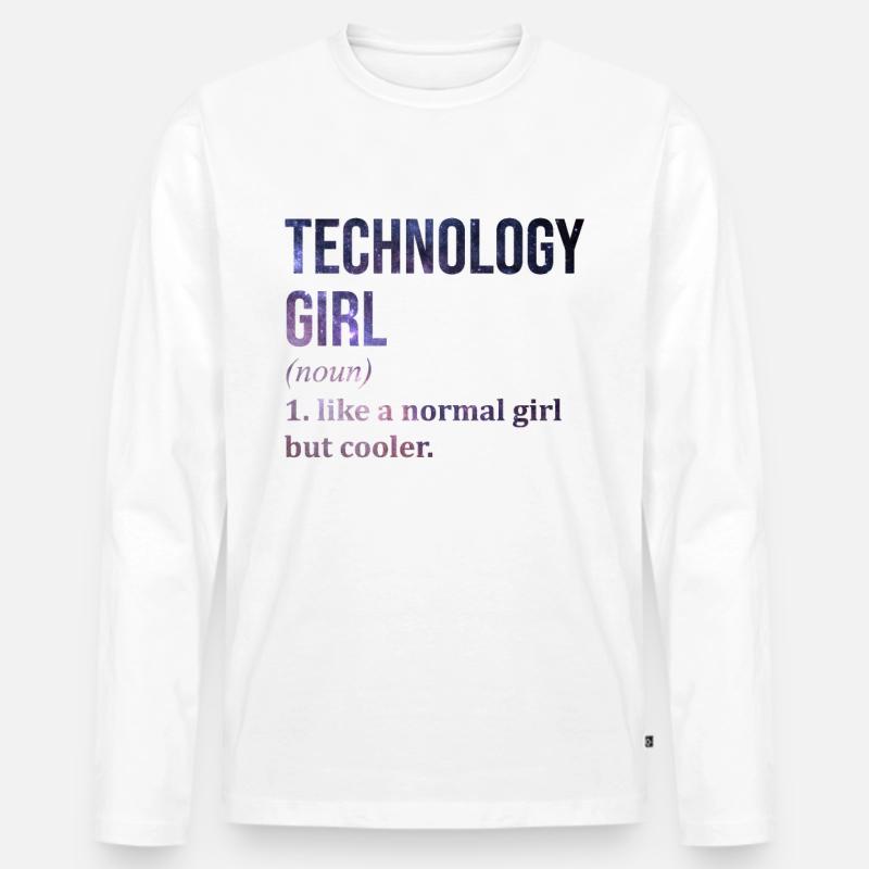 Technologie - Männer Premium Bio Langarmshirt - Weiß