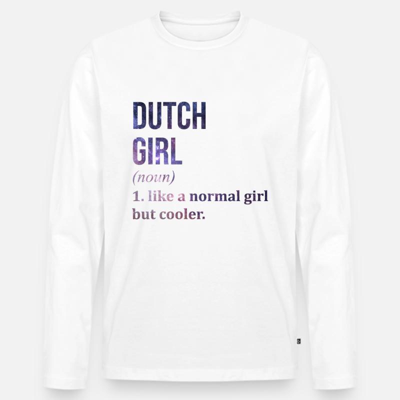 Holländisch - Männer Premium Bio Langarmshirt - Weiß