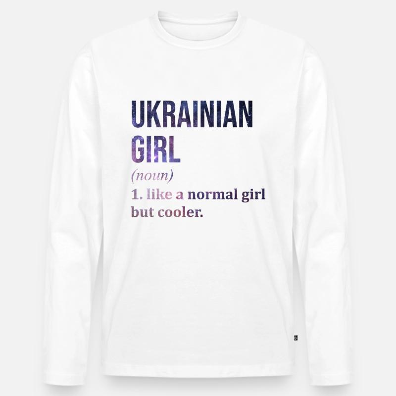 Ukraine - Männer Premium Bio Langarmshirt - Weiß