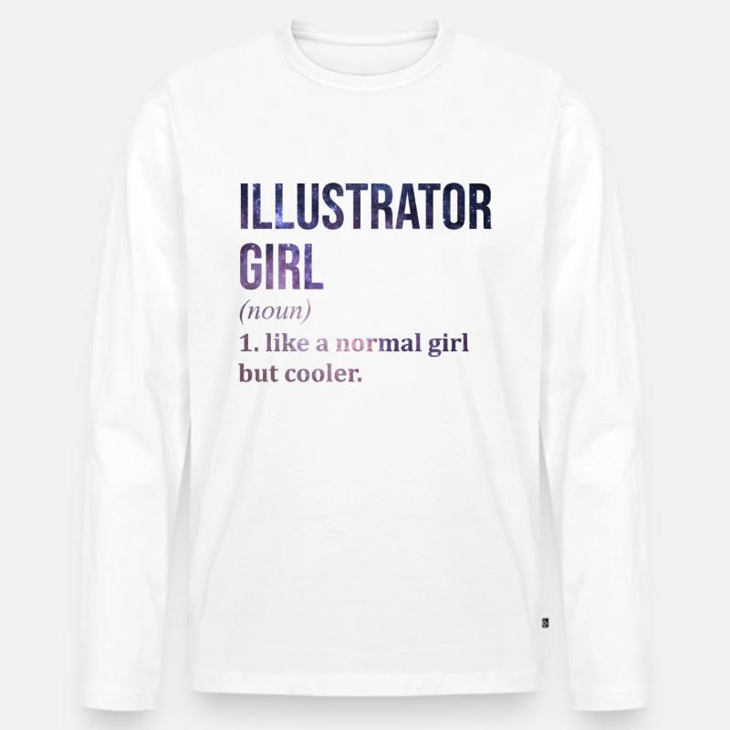 Illustrator - Männer Premium Bio Langarmshirt - Weiß