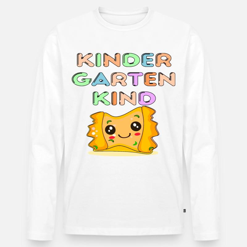 SCHWÄBISCHE MAULTASCHEN KINDERGARTENKIND - Männer Premium Bio Langarmshirt - Weiß