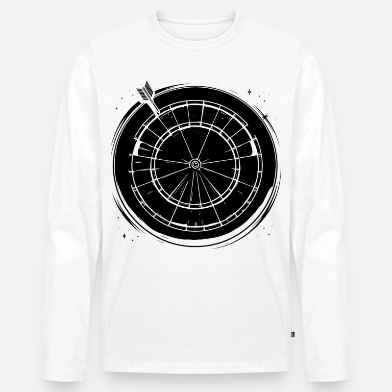 Dart - Männer Premium Bio Langarmshirt - Weiß