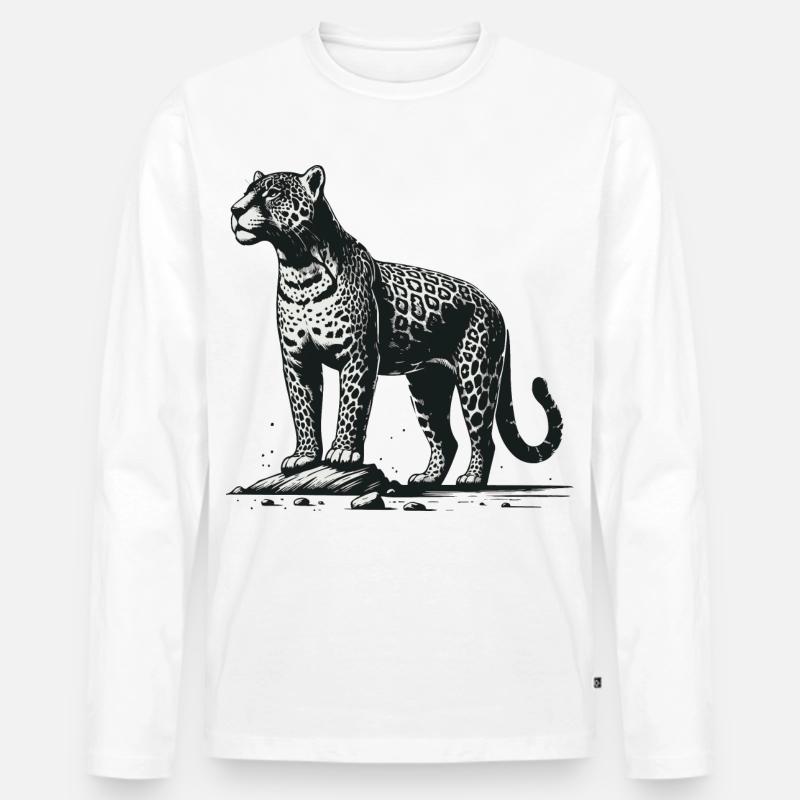 Jaguar - Männer Premium Bio Langarmshirt - Weiß