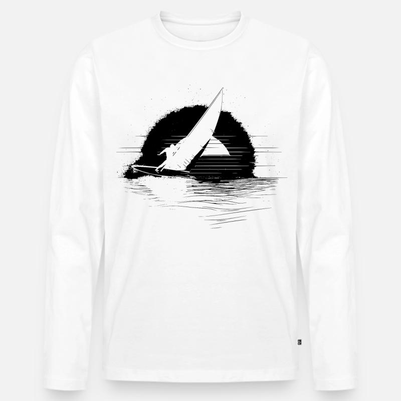 Windsurfen - Männer Premium Bio Langarmshirt - Weiß