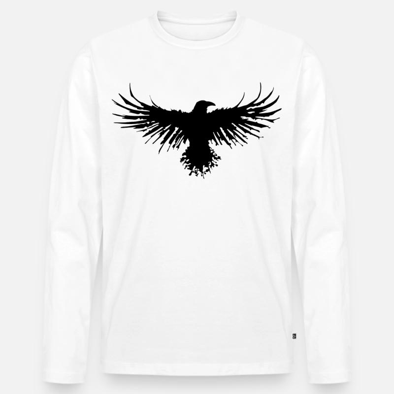 Der Flug der Krähe - Männer Premium Bio Langarmshirt - Weiß
