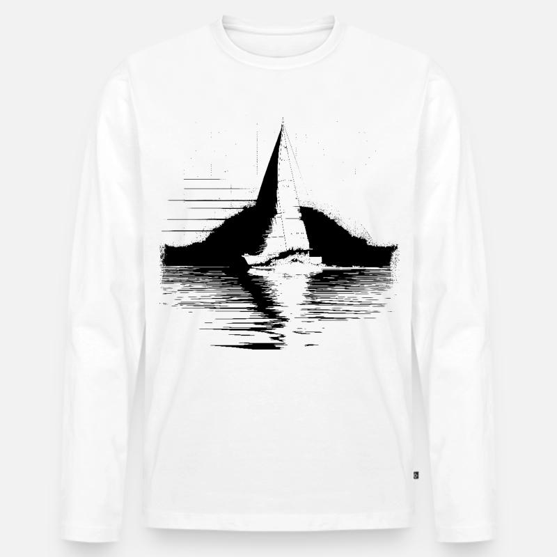 Segelschiff - Männer Premium Bio Langarmshirt - Weiß