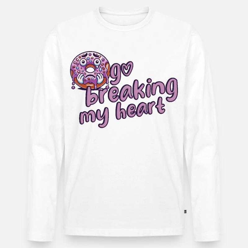 Donut - Männer Premium Bio Langarmshirt - Weiß