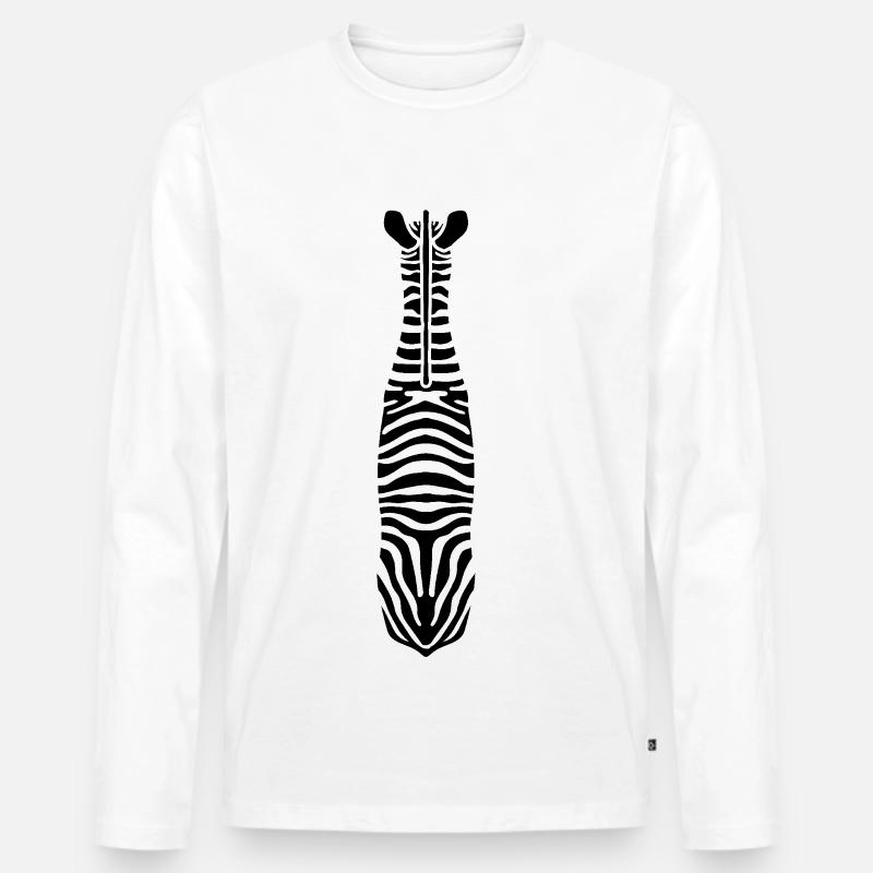 Zebra mit Einzigartigen Streifen - Männer Premium Bio Langarmshirt - Weiß
