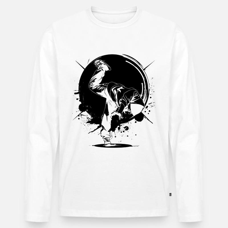 Breakdancer - Männer Premium Bio Langarmshirt - Weiß