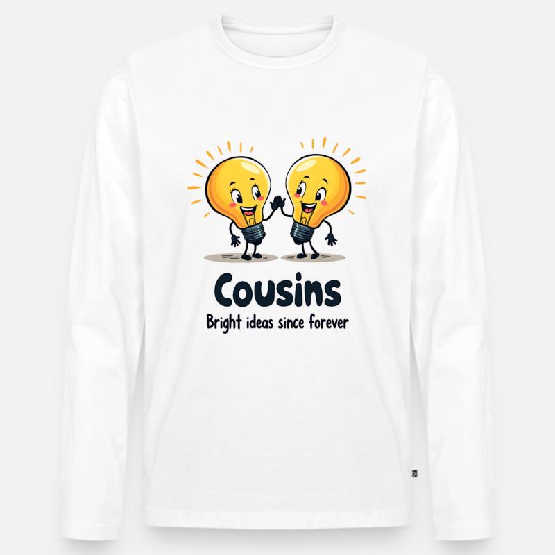 Cousins Bright Ideas - Männer Premium Bio Langarmshirt - Weiß