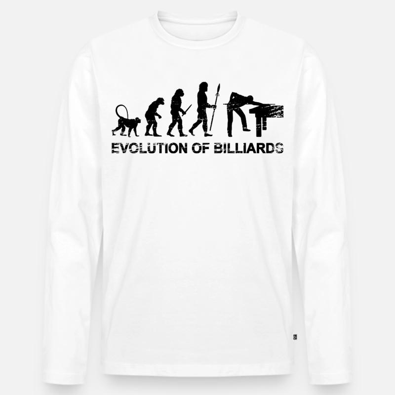 Billard Evolution - Männer Premium Bio Langarmshirt - Weiß