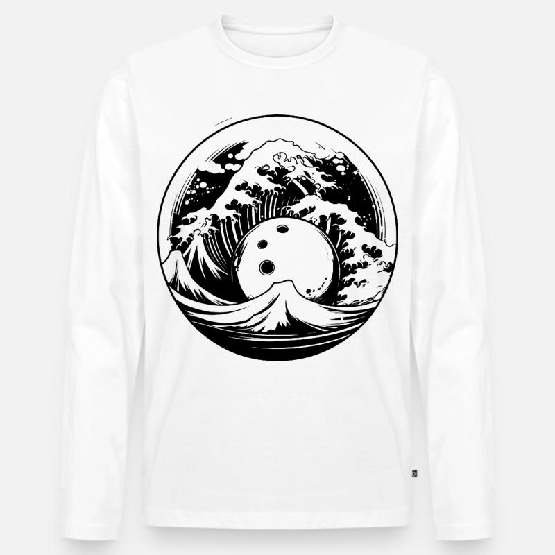 Bowling - Männer Premium Bio Langarmshirt - Weiß