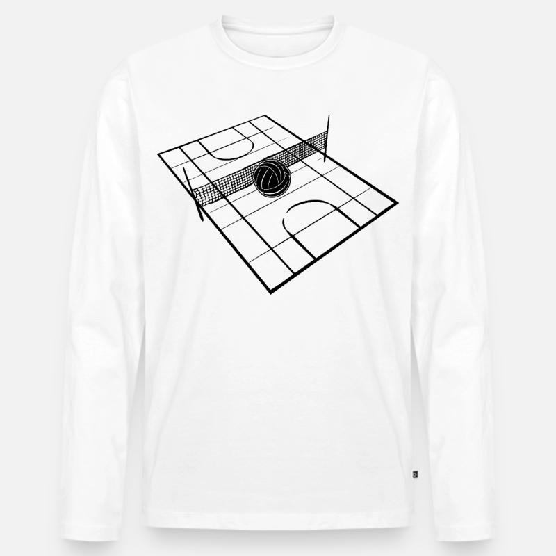 Volleyballfeld - Männer Premium Bio Langarmshirt - Weiß
