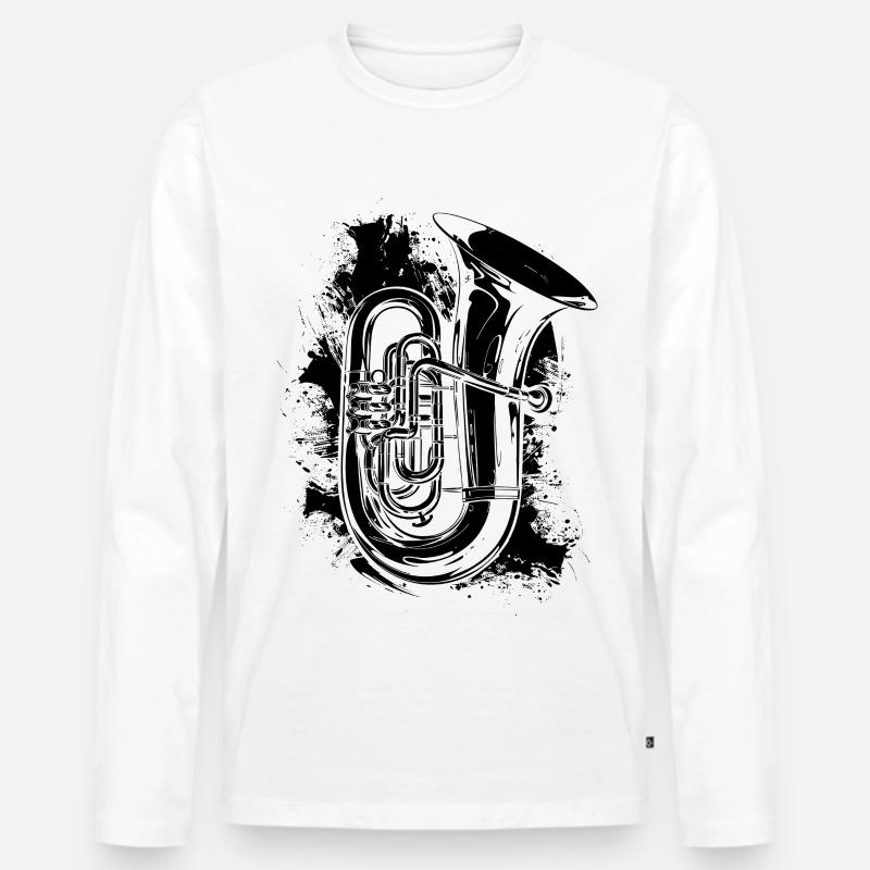 Tuba Graffiti - Männer Premium Bio Langarmshirt - Weiß