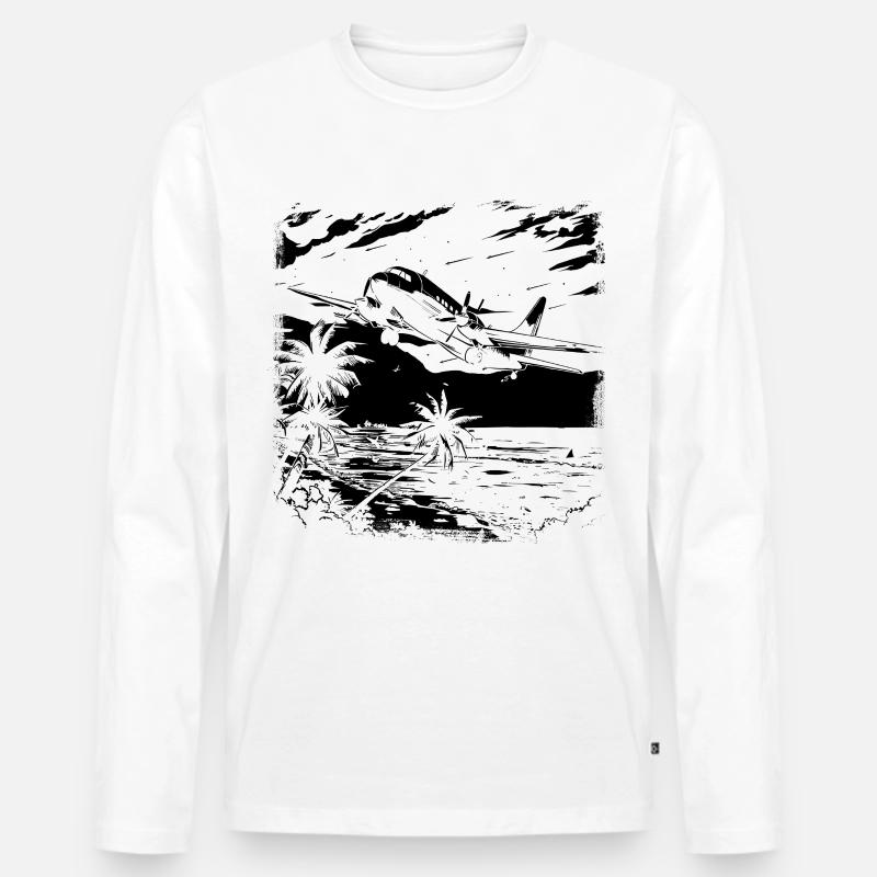Luftfahrzeug - Männer Premium Bio Langarmshirt - Weiß
