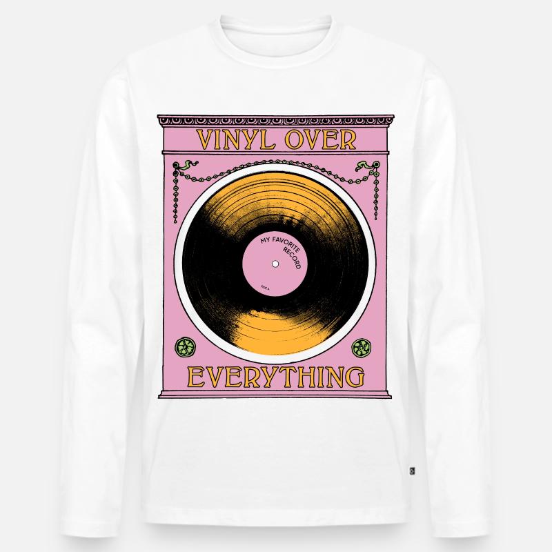 Vinyl Before Everything - Männer Premium Bio Langarmshirt - Weiß