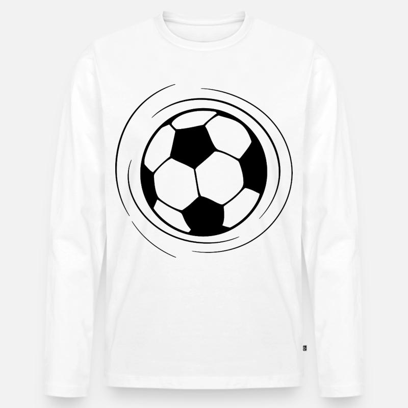 Fußball Line Art - Männer Premium Bio Langarmshirt - Weiß