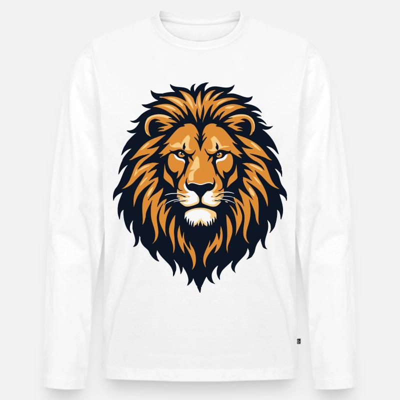 Leon - Männer Premium Bio Langarmshirt - Weiß
