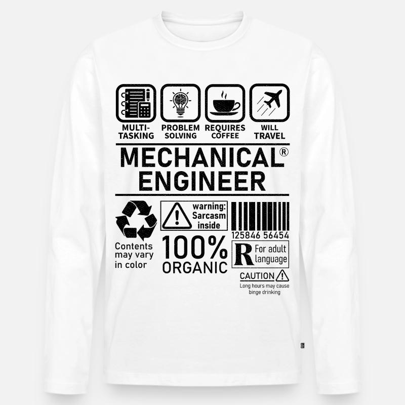 Mechanical Engineer multi tasking problem solving - Men's Premium Organic Long Sleeve Shirt - white