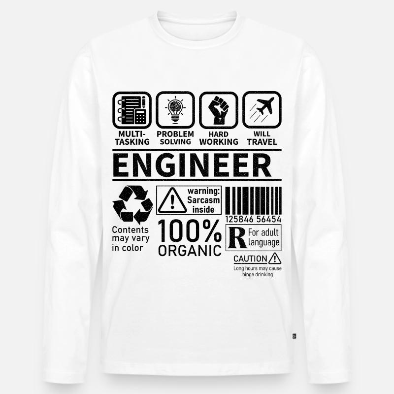 engineer multi tasking problem solving working Männer Premium Bio Langarmshirt
